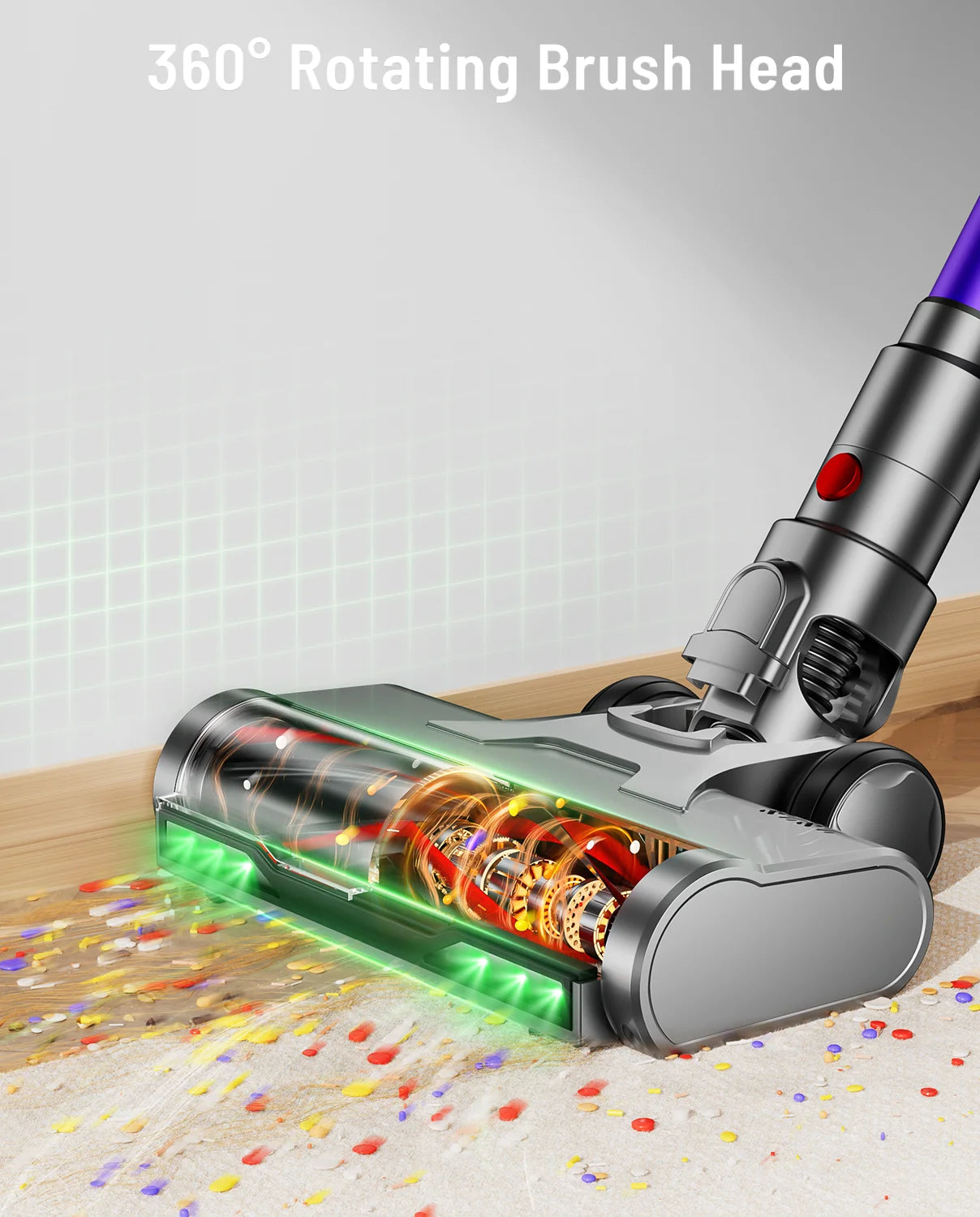 VAKERR X15 Pro Cordless Vacuum Cleaner – 65KPa Powerful Stick Vacuum with 650W Motor, 70-Min Runtime, Pet Hair Removal for Carpet & Hard Floors