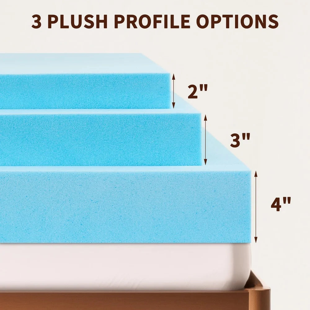 Queen Soft Gel, Memory Foam Mattress Topper
