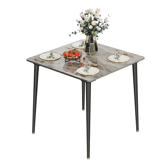 Modern Rectangular Dining Table with Stone Top