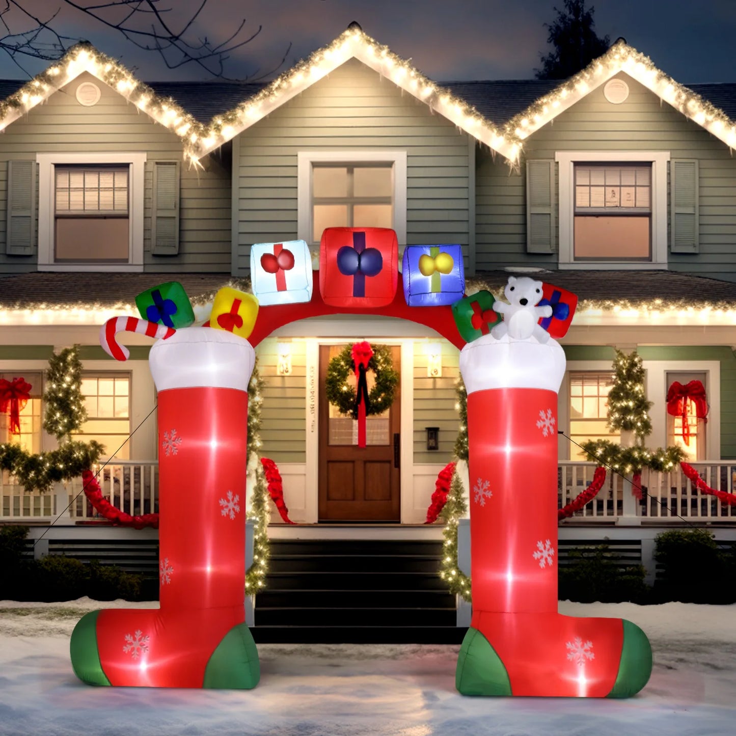 9ft Inflatable Christmas Arch with LED Lights