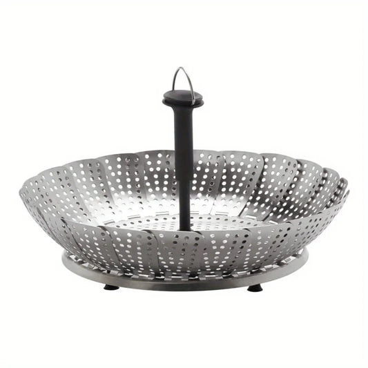 Stainless Steel Foldable Steamer Basket with Handle