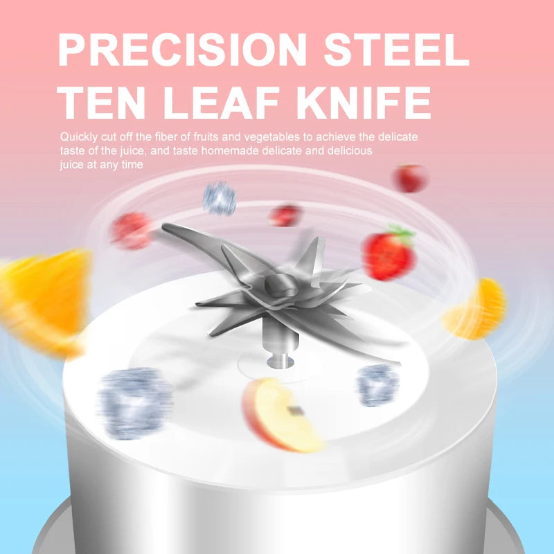 1000ML Portable USB Juicer Blender – Rechargeable Fruit & Smoothie Maker Cup for Lemon, Orange & Fresh Drinks