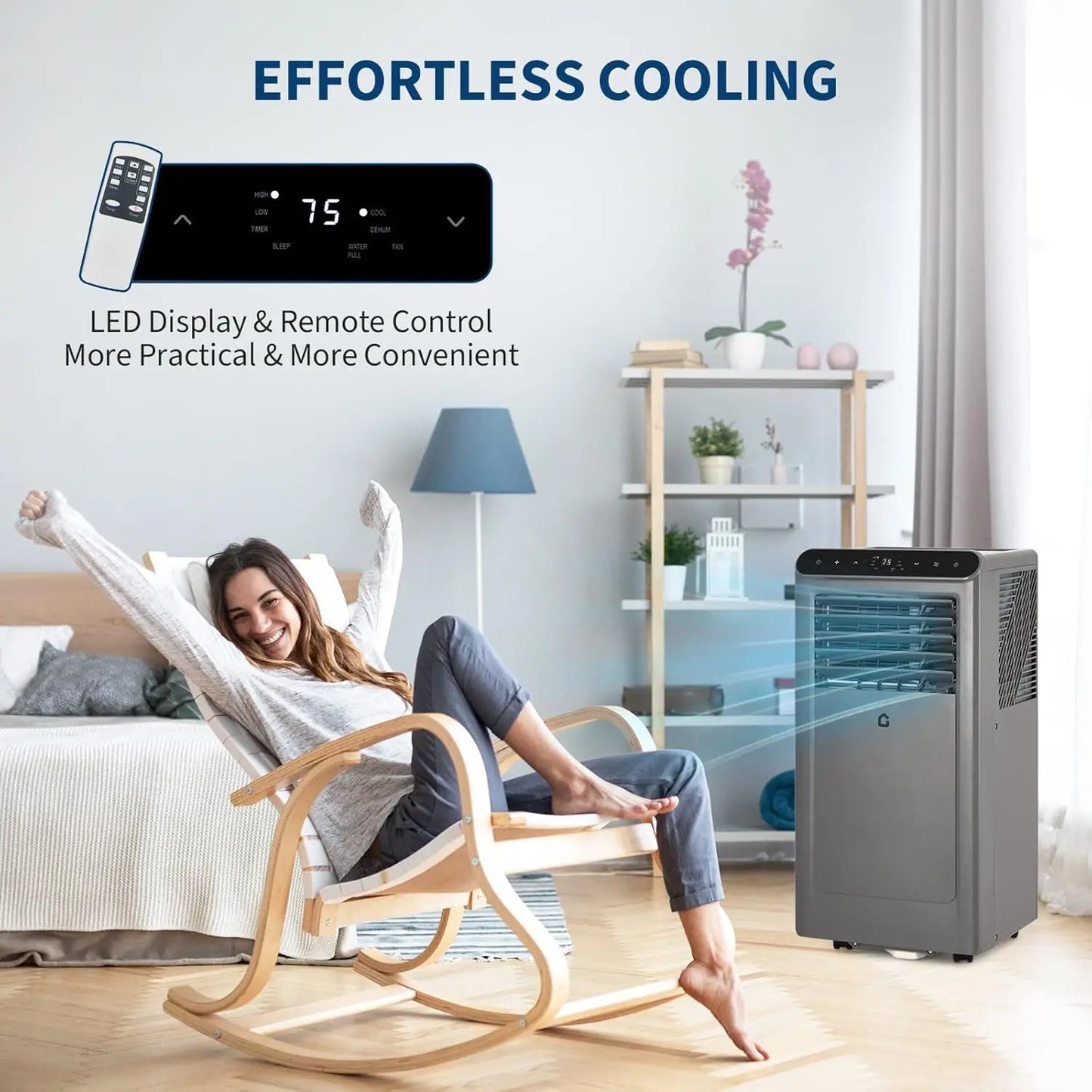 Portable Air Conditioner 10000 BTU – 3-in-1 Quiet AC Unit with Fan & Dehumidifier, Remote Control, Portable Cooling for Rooms Up to 450 Sq Ft