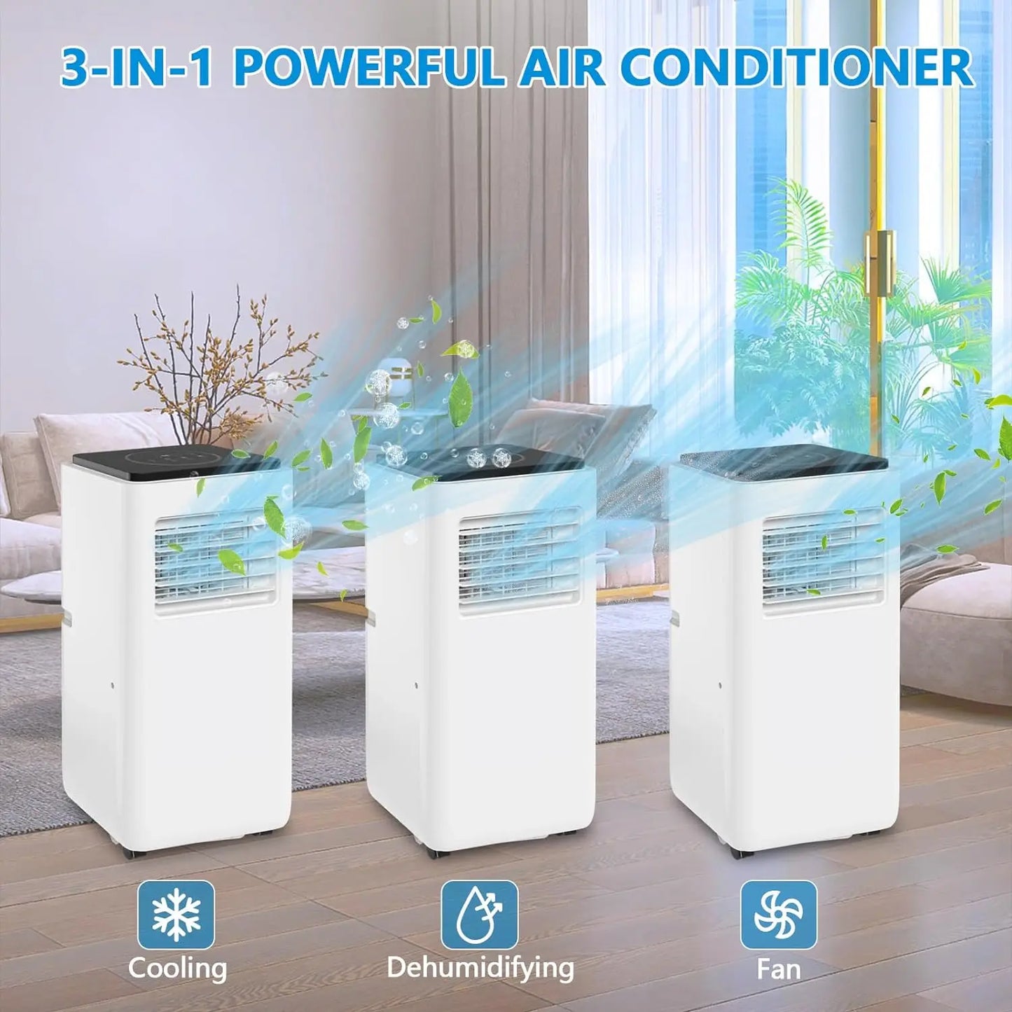 8000 BTU Portable Air Conditioner with Remote Control