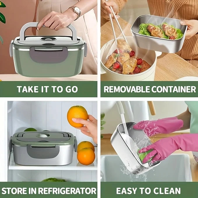 1.5L Electric Lunch Box Food Warmer – Portable Leak-Proof Food Heater for Car Truck And Home