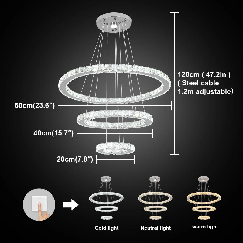 Modern Crystal Chandelier Pendant Light