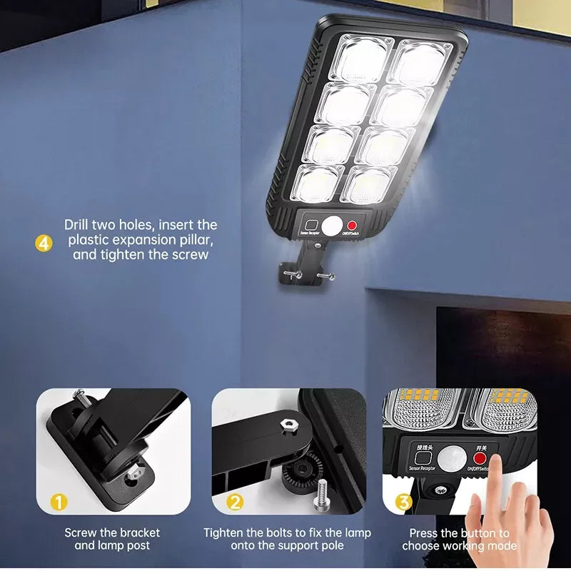 Solar Motion Sensor LED Outdoor Wall Light