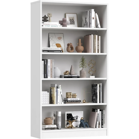 60-Inch 5-Shelf Wood Bookcase Organizer