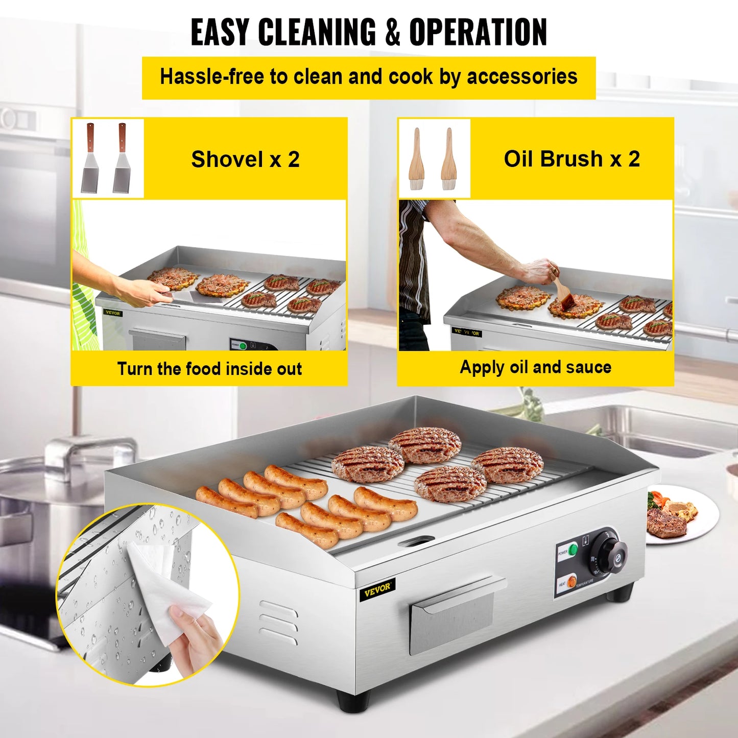 SucceBuy Electric Countertop Griddle Teppanyaki Grill