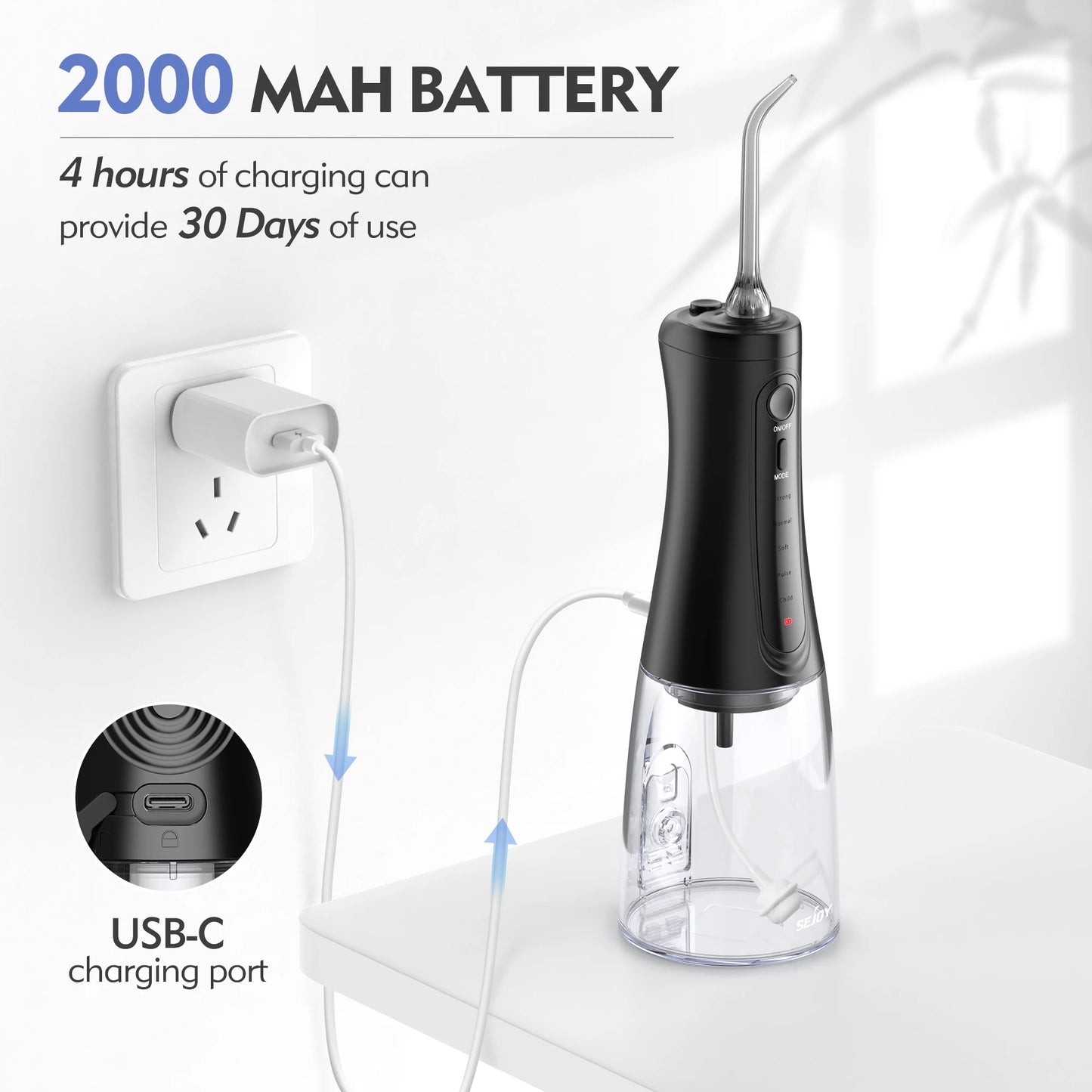 Cordless Portable Water Flosser Teeth Cleaner