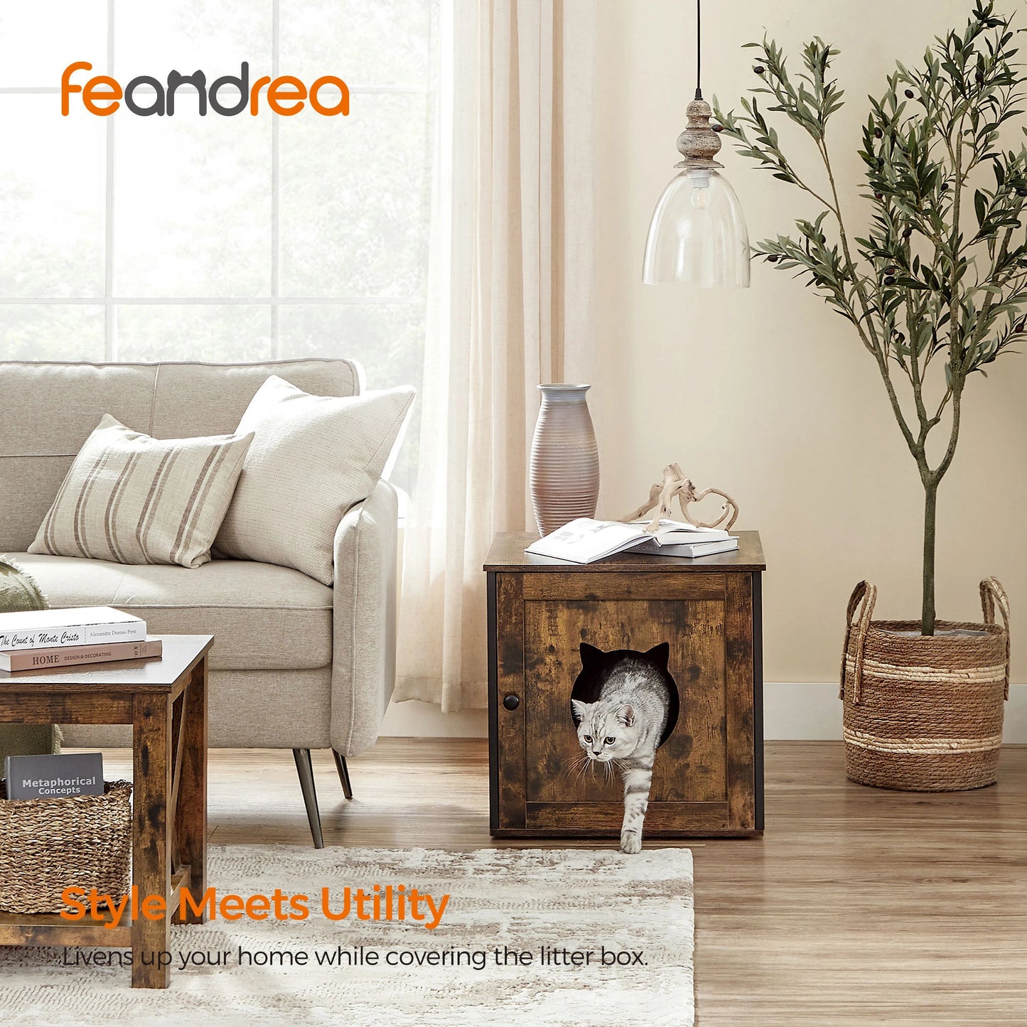 Feandrea Hidden Cat Litter Box Cabinet