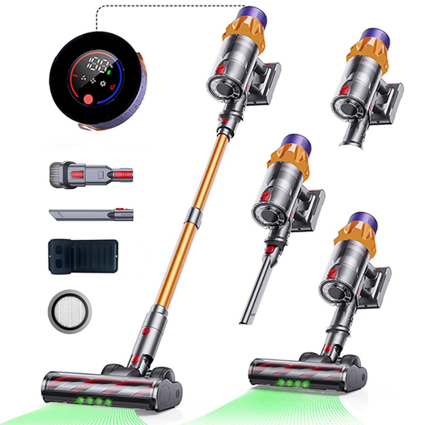 V18 Cordless Vacuum Cleaner 550W 45000PA – Ultra-Powerful Brushless Motor, Lightweight Handheld Stick Vacuum for Home Cleaning