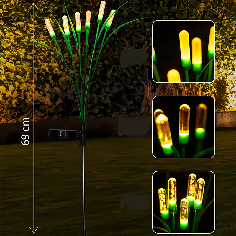 4/8pcs Solar Reed Garden Pathway Lights