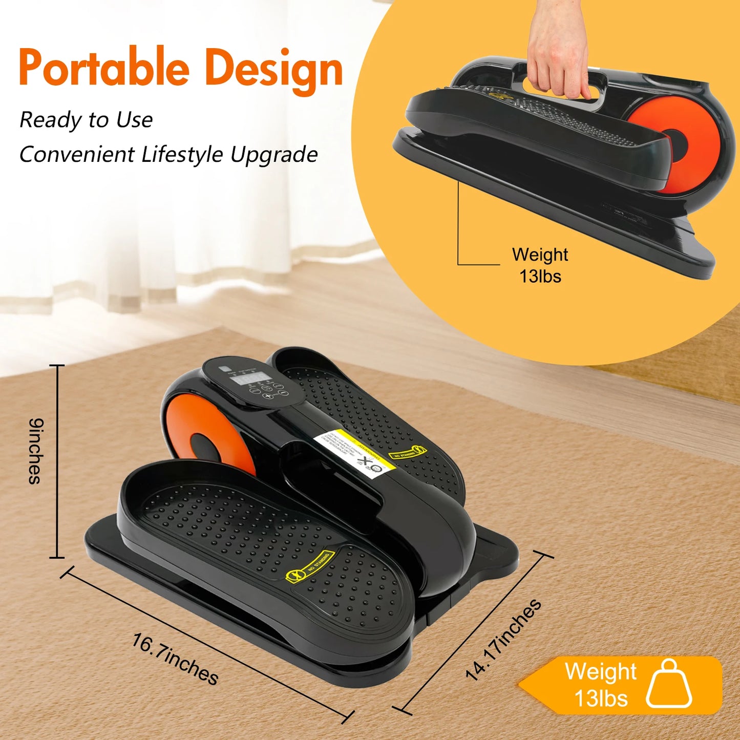 Quiet Under-Desk Elliptical Leg Exerciser for Seniors