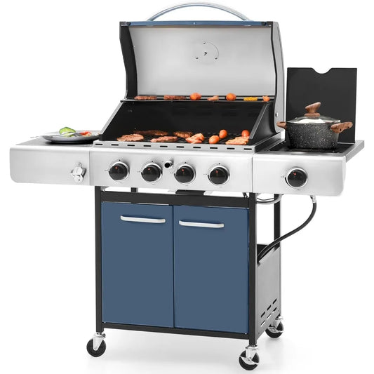 4-Burner Propane Gas BBQ Grill with Side