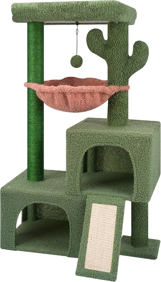 Cactus Cat Tree Tower with Twin Condos