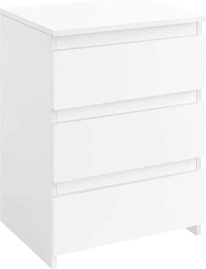 Wooden Nightstand with Three Drawers Bedroom Storage