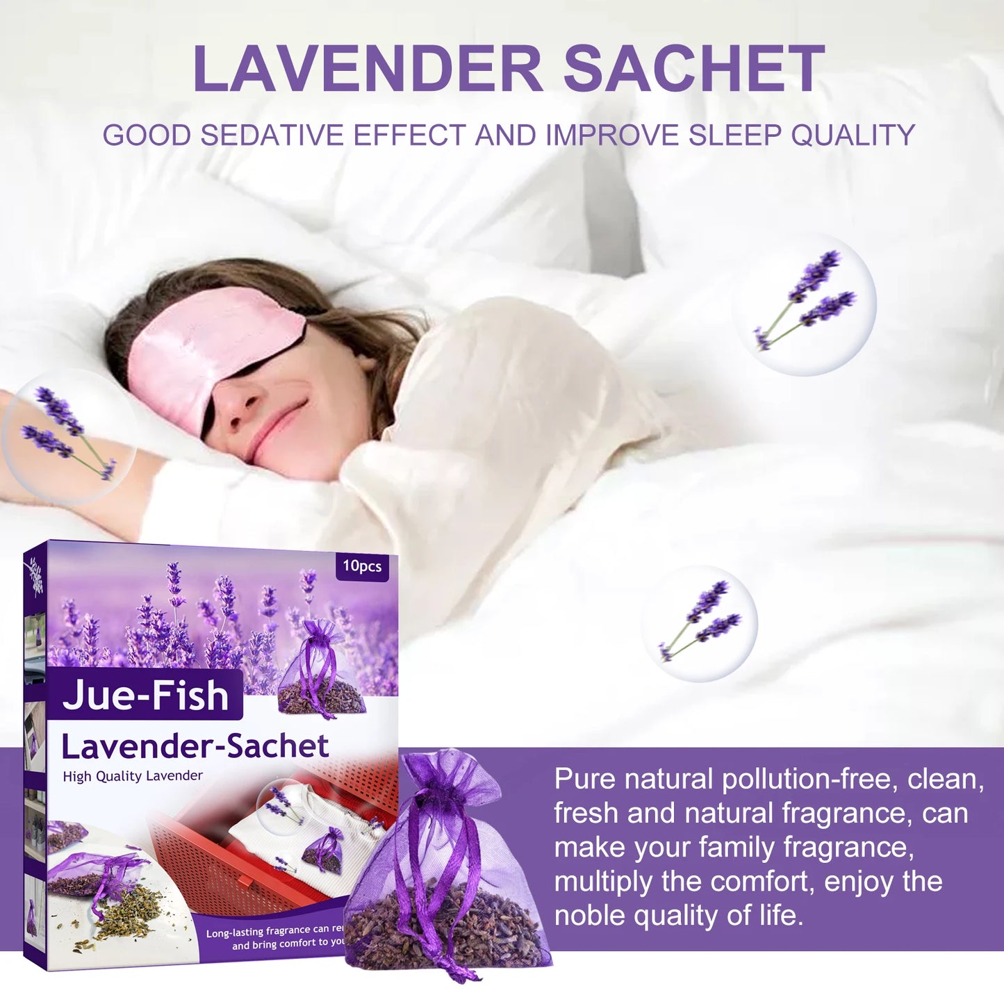 Lavender Scented Sachet Bags – Aromatic Drawer Closet & Car Freshener for Home Deodorizing & Relaxation