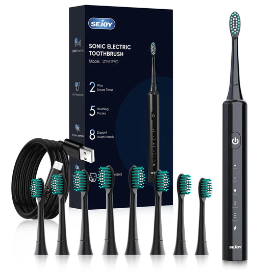 SEJOY Sonic Electric Toothbrush with 5 Modes