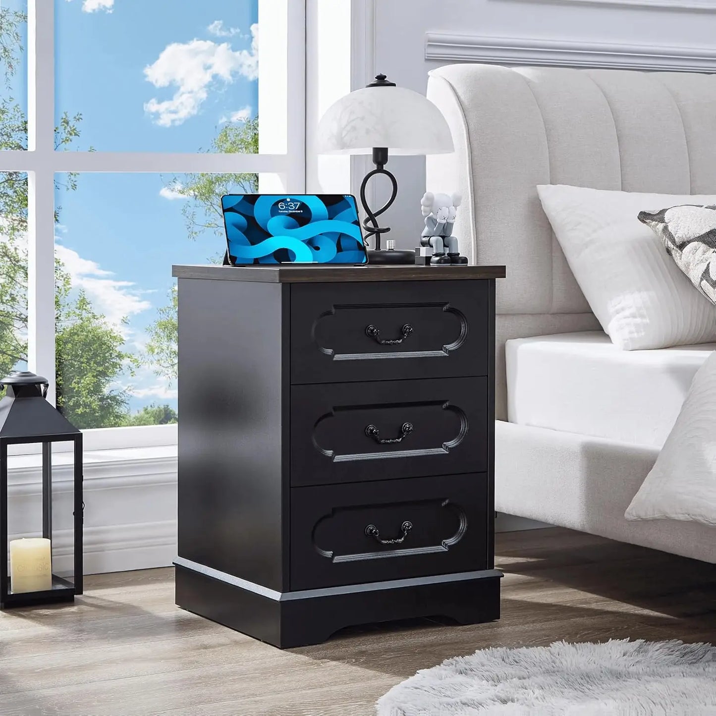 Farmhouse Cherry Wood Dresser Wide Drawer Chest of Drawers Rustic Bedroom Storage Furniture