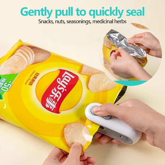 2-In-1 Mini Bag Sealer Cutter Portable Handheld Resealer Machine for Plastic Food Storage Bags