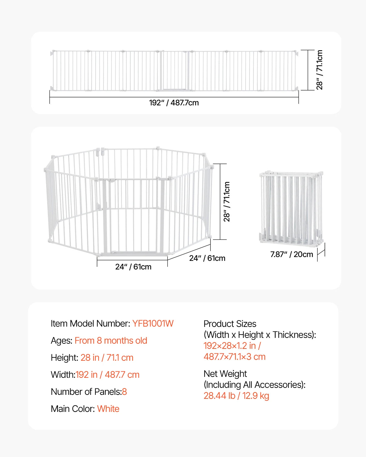 VEVOR Baby & Pet Safety Gate