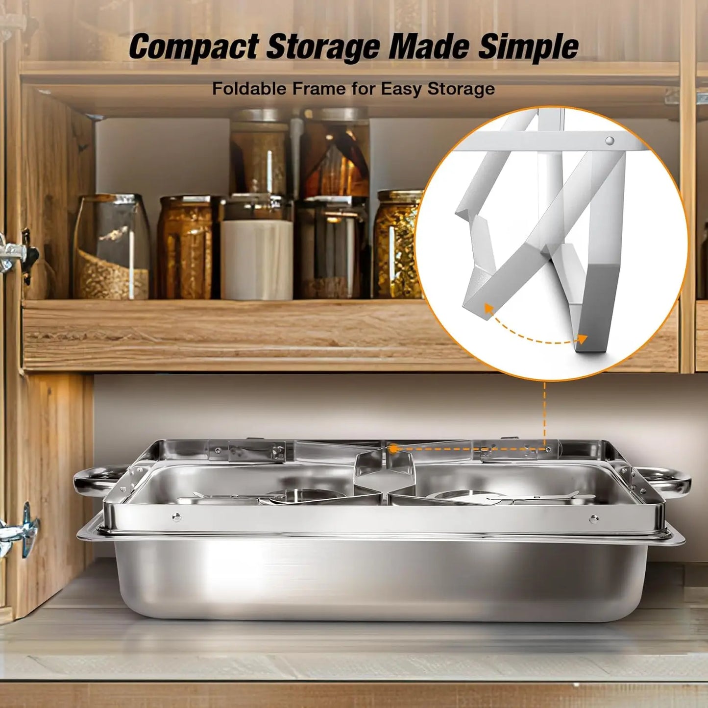 2/4/6 Pack 8QT Stainless Steel Chafing Dish Buffet Set – Food Warmer with Lid Holders for Catering, Restaurants, Weddings, Banquets & Party Serving