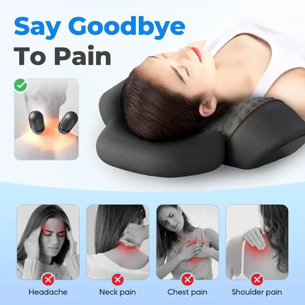 Heated Memory Foam Neck Massage Pillow