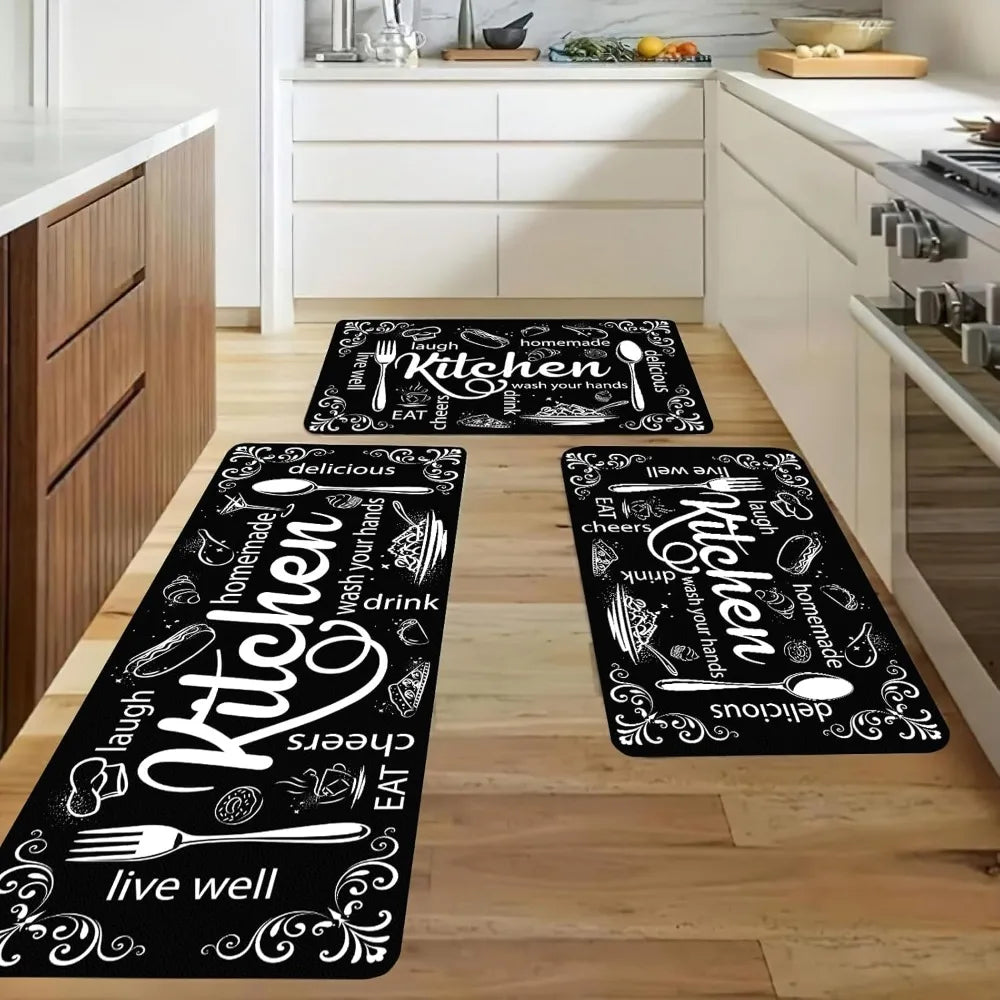 Non Slip Washable Kitchen Rug Set