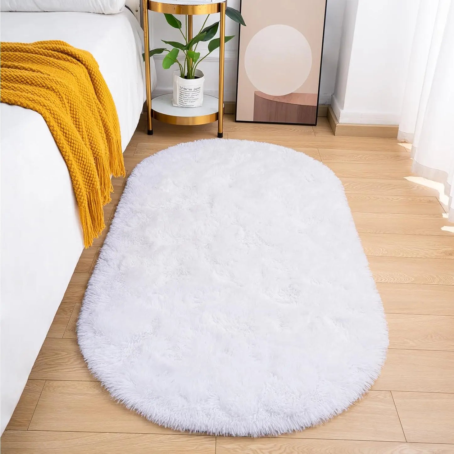 Oval Fluffy Plush Area Rug