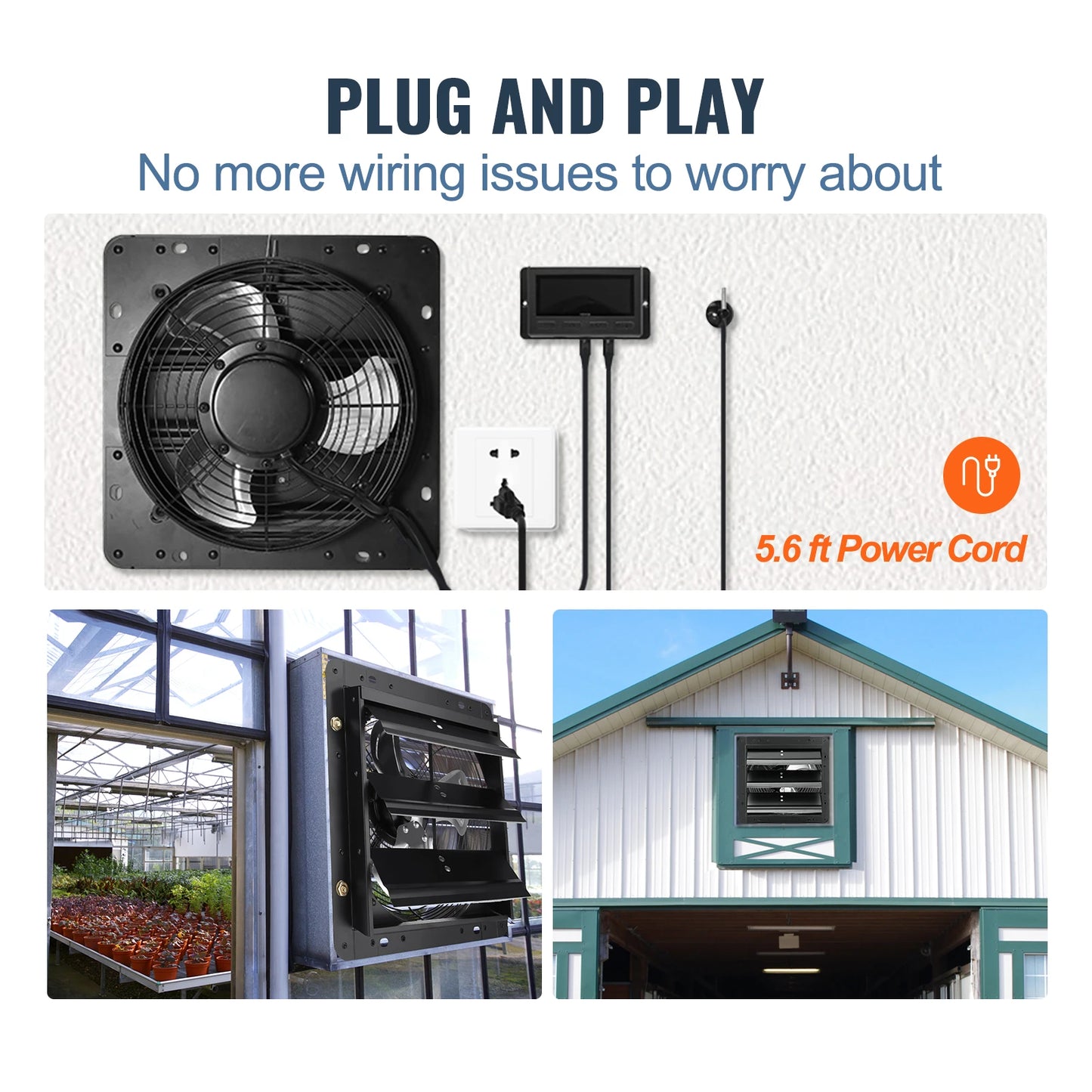 Adjustable Shutter Exhaust Fan for Ventilation Efficiency