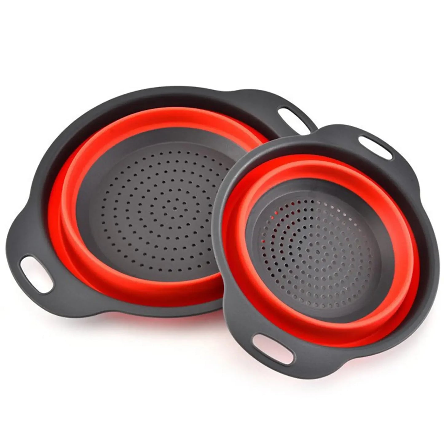 Collapsible Silicone Colander Strainer Set of 2