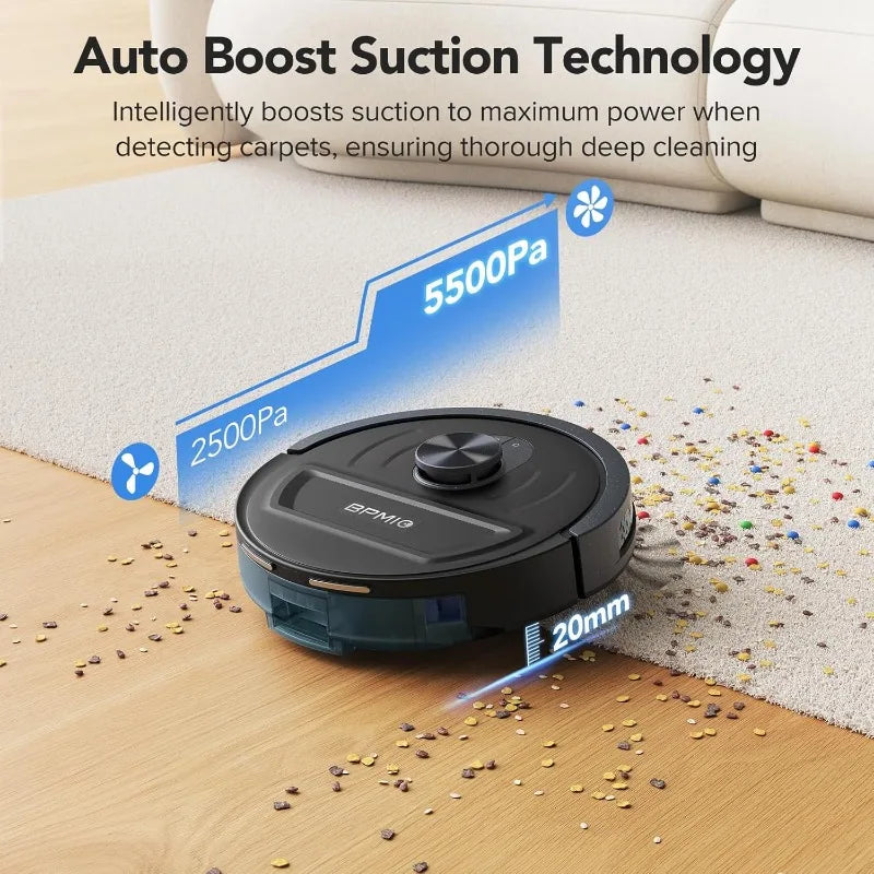 BPMIO 5500Pa Robot Vacuum Mop with LiDAR
