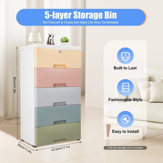 5-Layer Kids Bedside Storage Tower