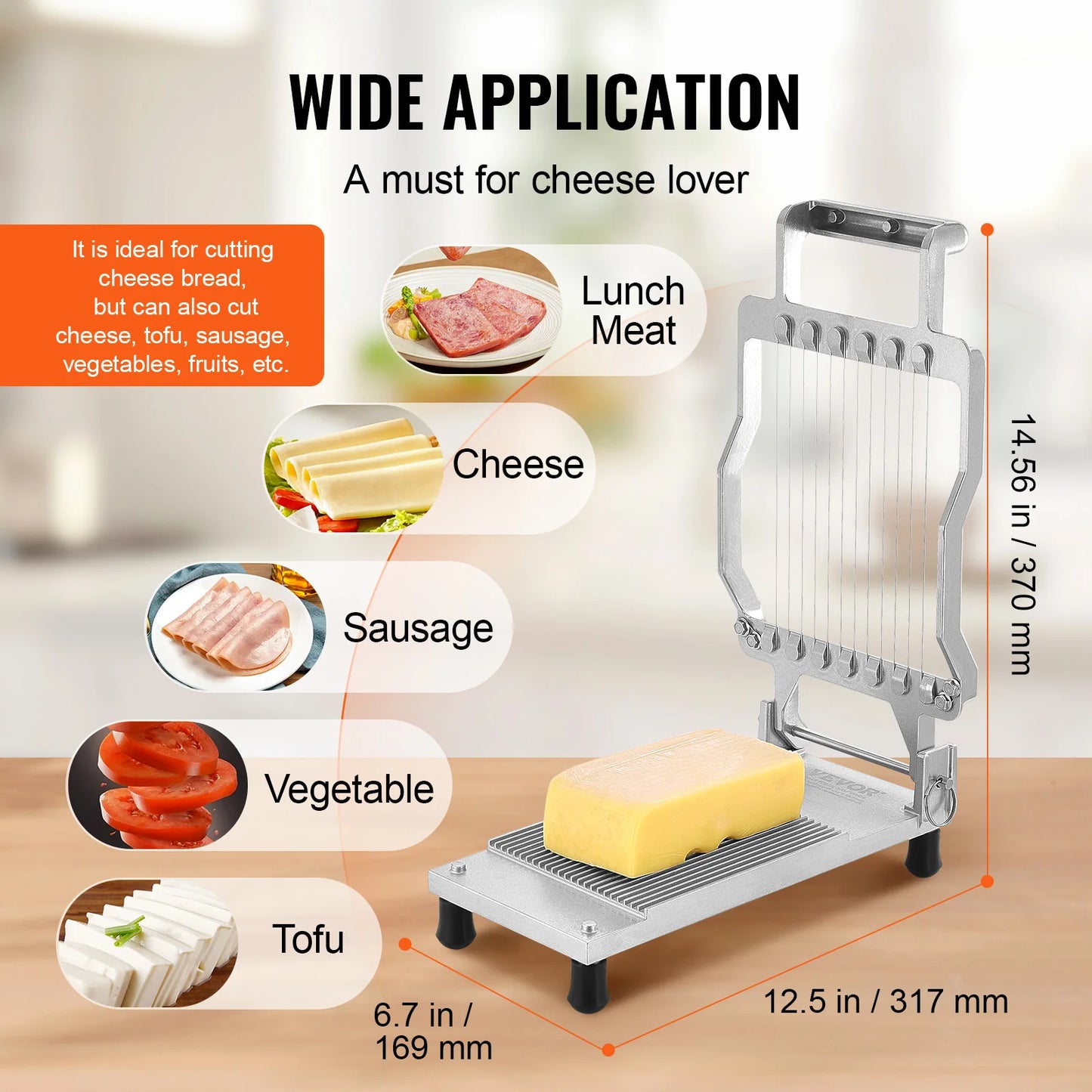Commercial Cheese Cutter with Stainless Wire