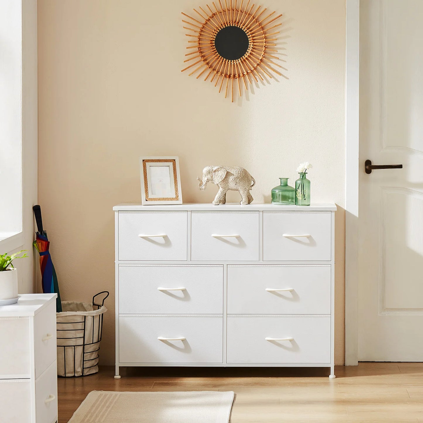 JHK Dresser 7-Drawer Fabric Storage Chest