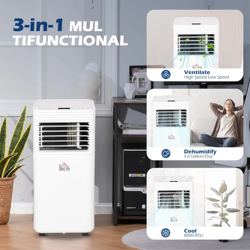HOMCOM 8,000 BTU 4-in-1 Portable AC