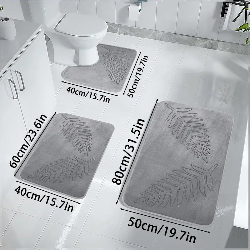 3PCS Nonslip Quick Dry Bath Mats