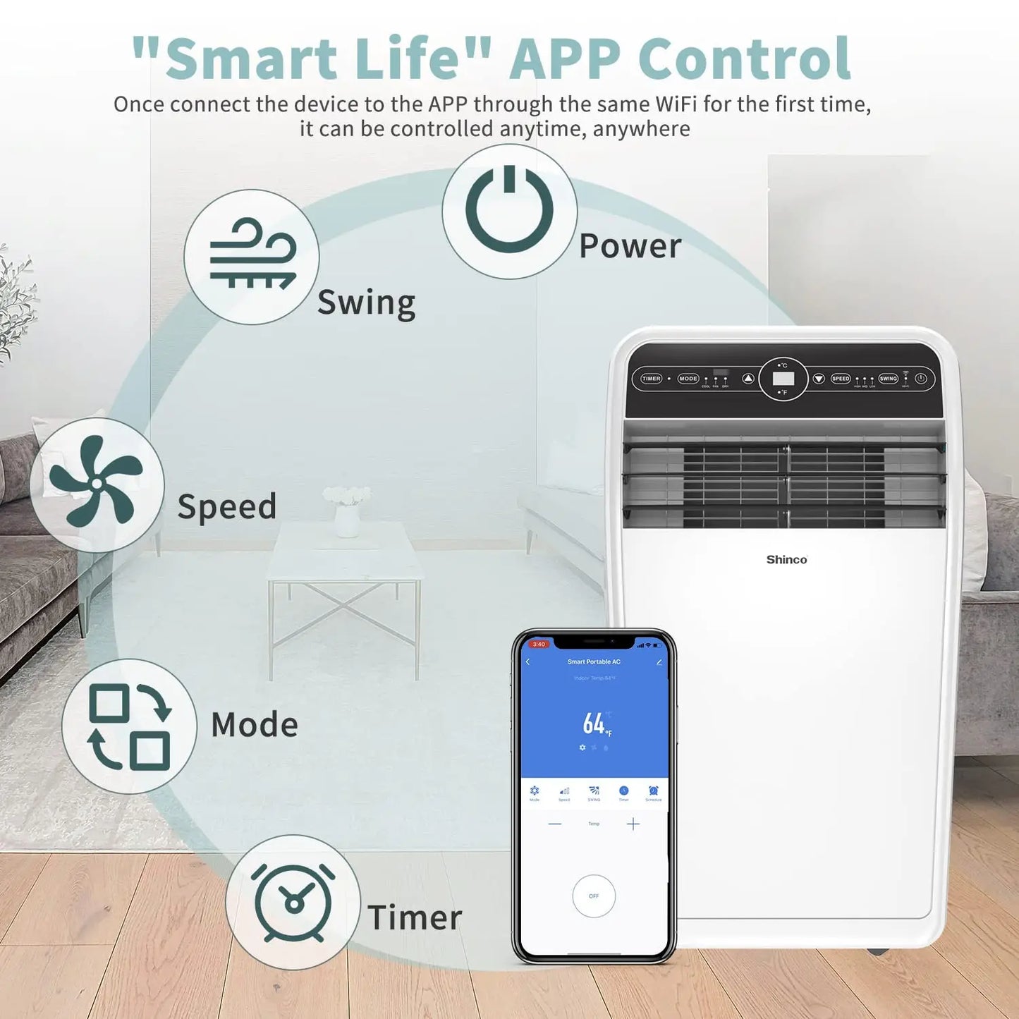 Shinco 12,000 BTU Smart Wi-Fi AC