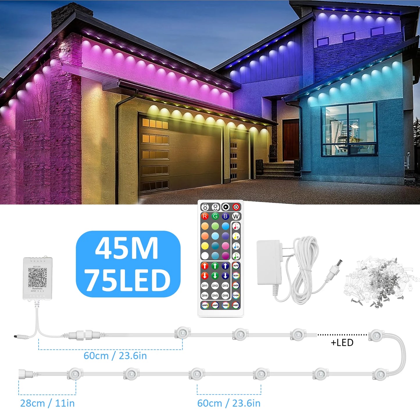 RGB Outdoor LED Lights App Remote Controlled