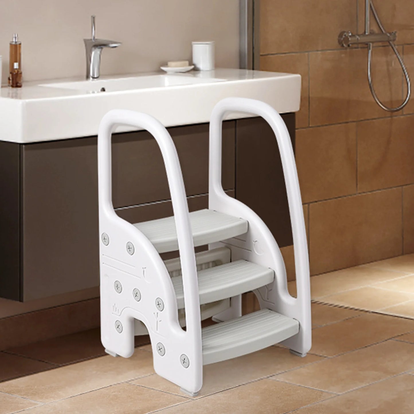Toddler 3-Step Stool with Handles