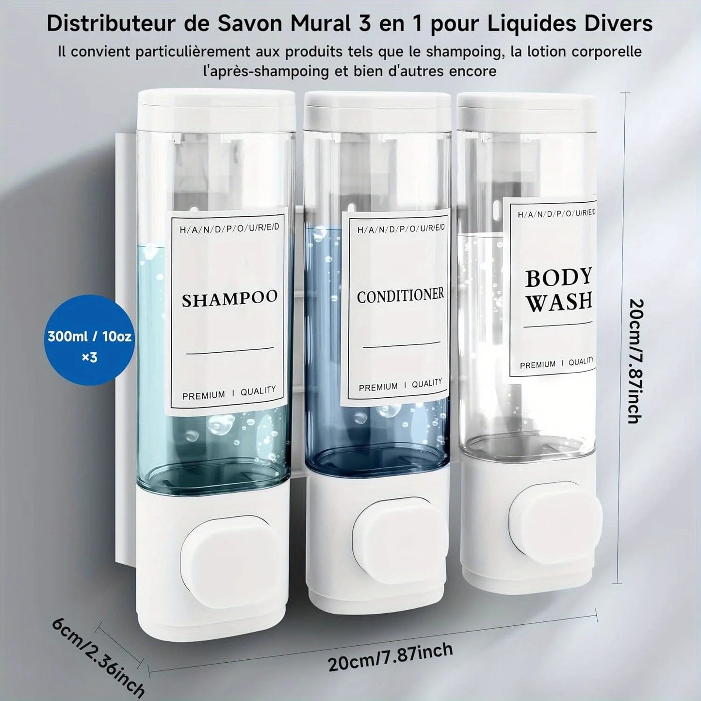 Wall Mounted 3-in-1 Bathroom Soap Dispenser
