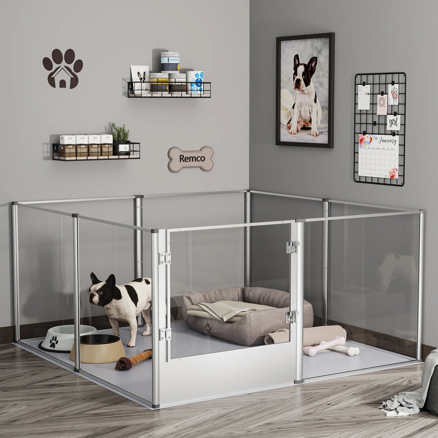 Clear Acrylic Pet Playpen with Pad