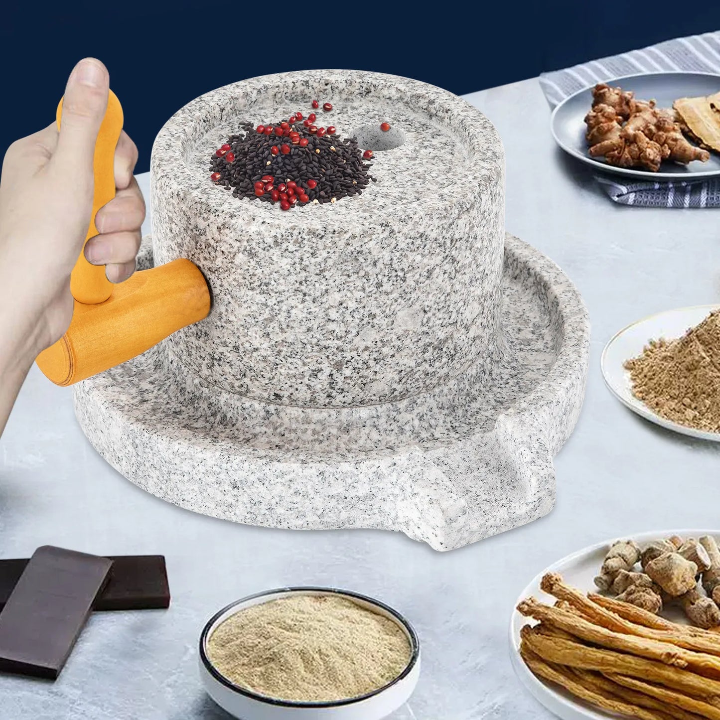 Natural Granite Manual Grain Grinding Millstone