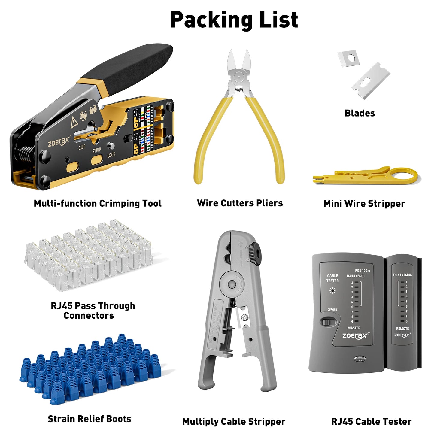 ZoeRax RJ45 Network Crimp Tool Kit