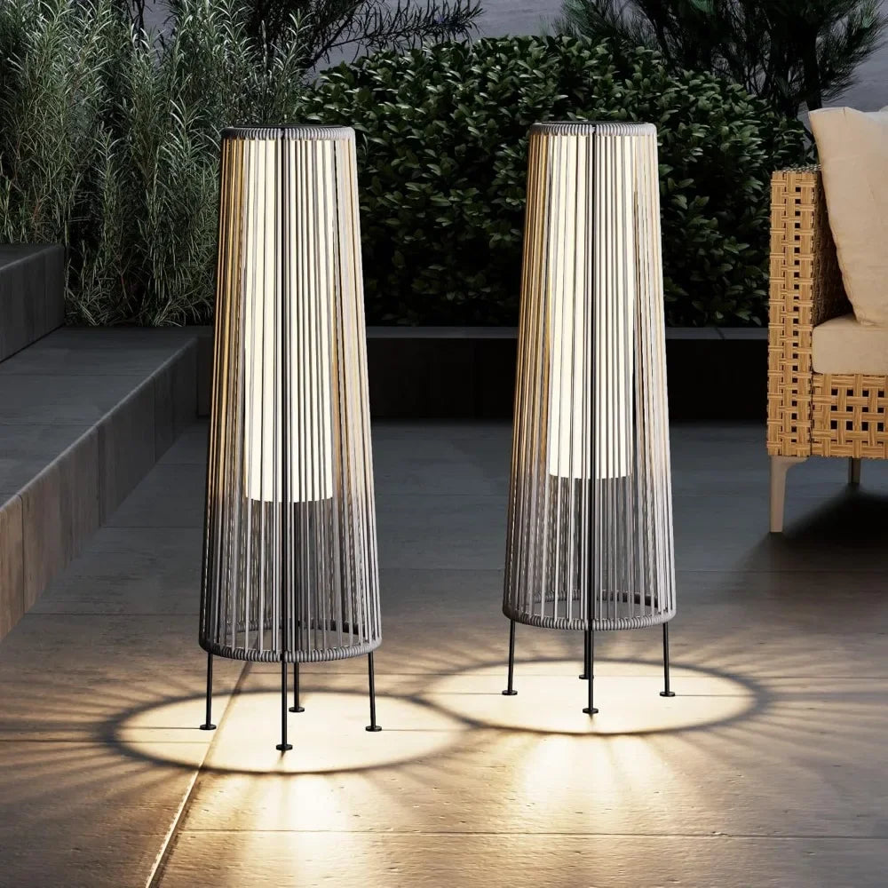 2-Pack Outdoor Solar Floor Lamps Waterproof