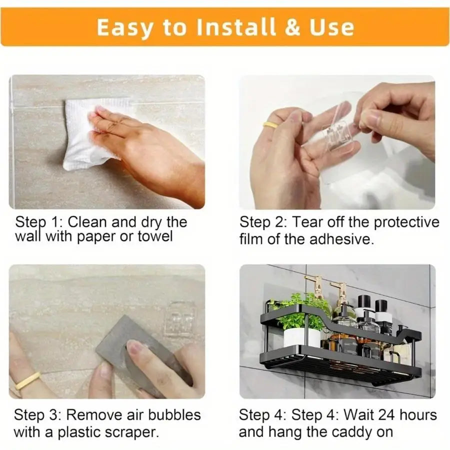 3/5 Pack Adhesive Rustproof Shower Organizer Caddy