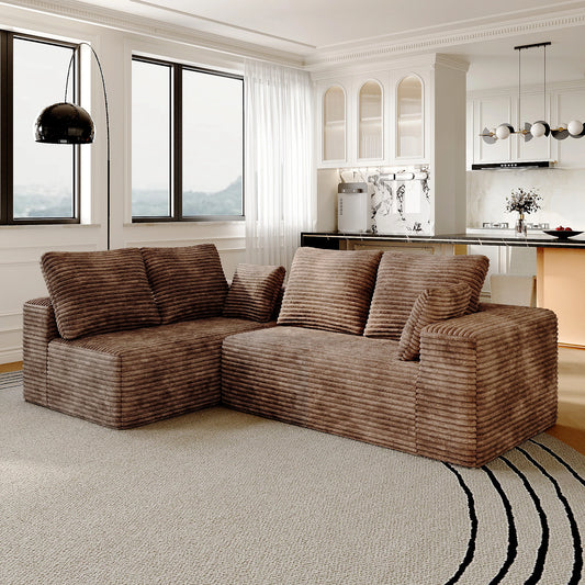 104-Inch Cloud Sectional Sofa with L-Shape Chaise – Modern Modular Deep Seat Couch, Oversized Boneless Living Room Sofa for Bedroom, Apartment & Family Room