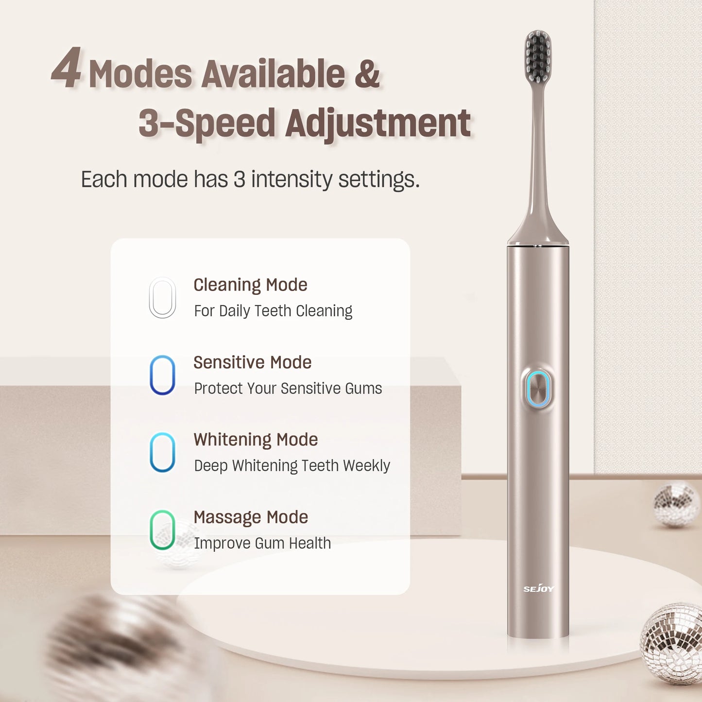 SEJOY Rechargeable Electric Toothbrush