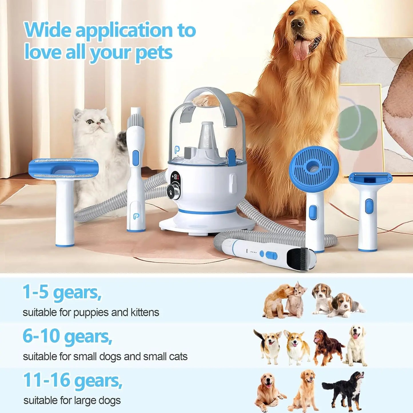 5-in-1 Pet Grooming Vacuum KitPe